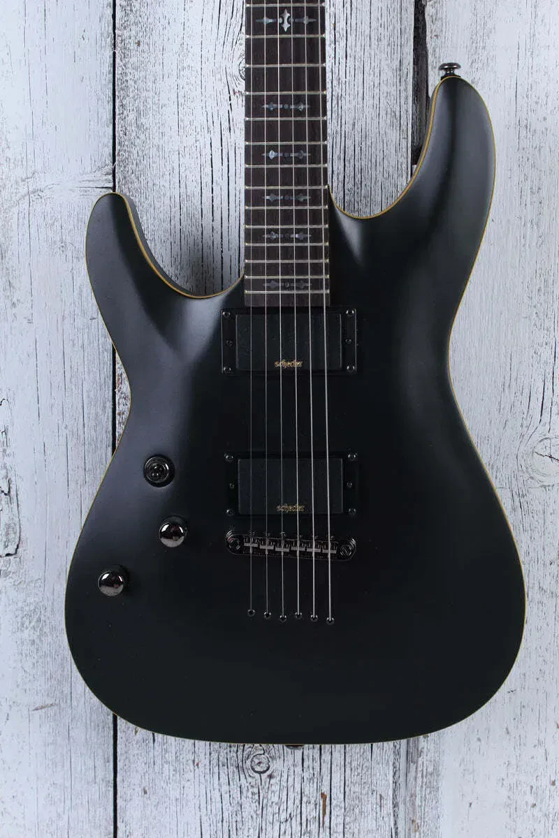 Schecter Demon-6 Left Handed Solid Body Electric Guitar Satin Black Finish