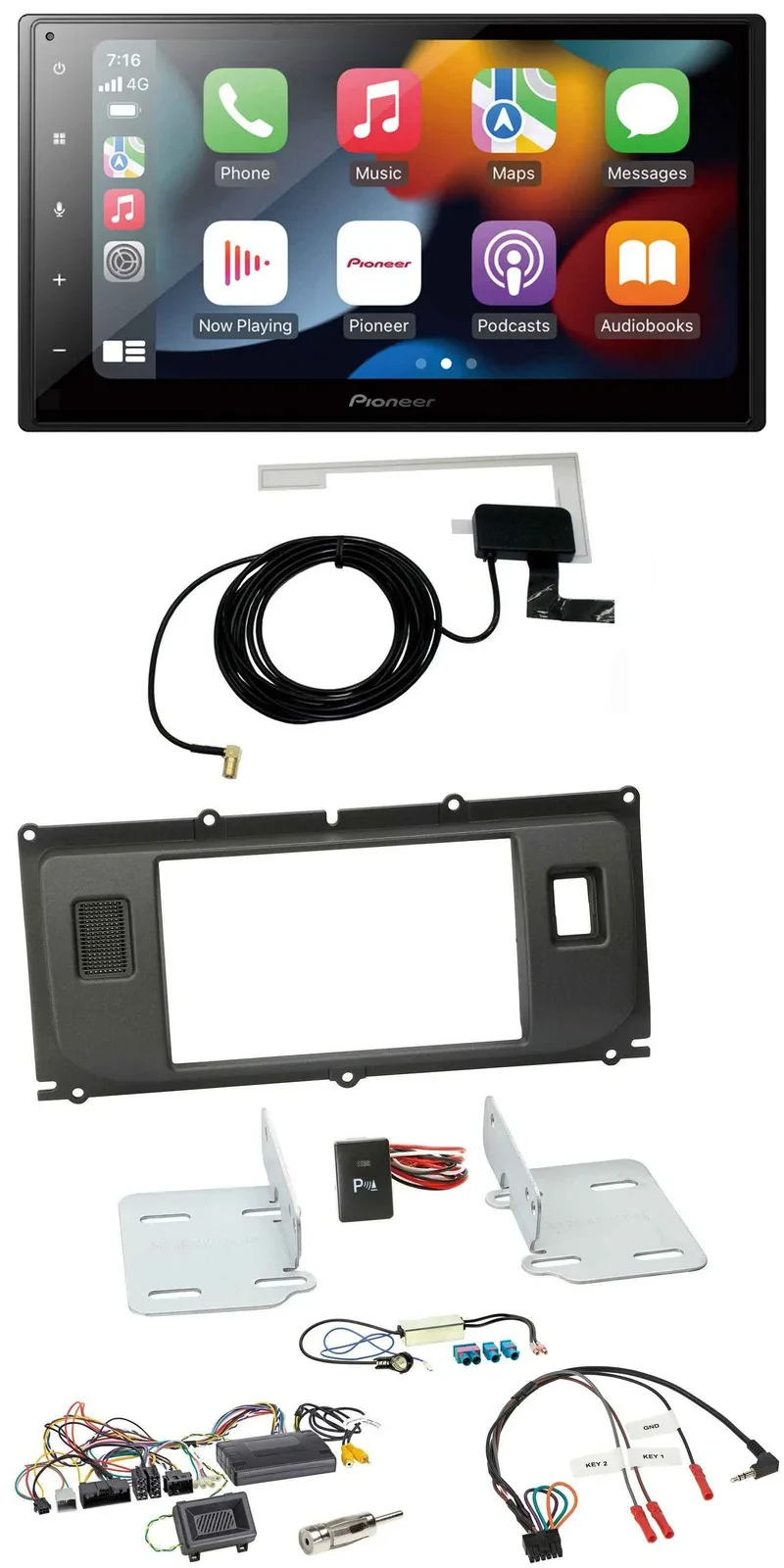 Pioneer Lenkrad USB Bluetooth DAB 2DIN Autoradio für Land Rover Evoque 2011-2013