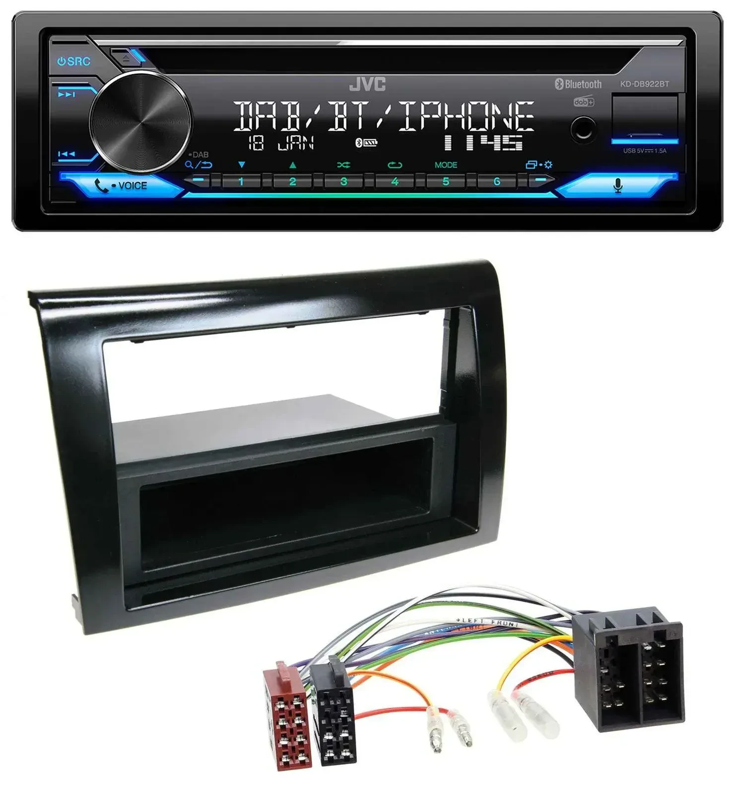 Автомагнитола JVC Bluetooth MP3 USB DAB CD для Fiat Bravo (с 2007)