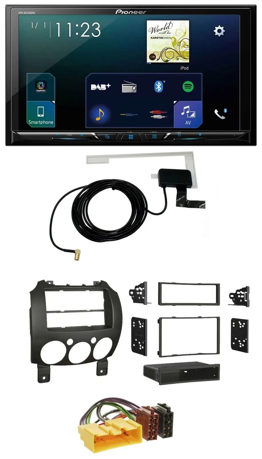 Pioneer 2DIN DAB USB MP3 Bluetooth Autoradio für Mazda 2 (ab 2007)