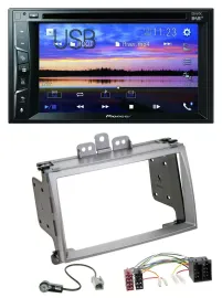 Автомагнитола Pioneer 2 DIN Bluetooth USB DVD DAB MP3 для Hyundai i20 (2009–2012), серебристая