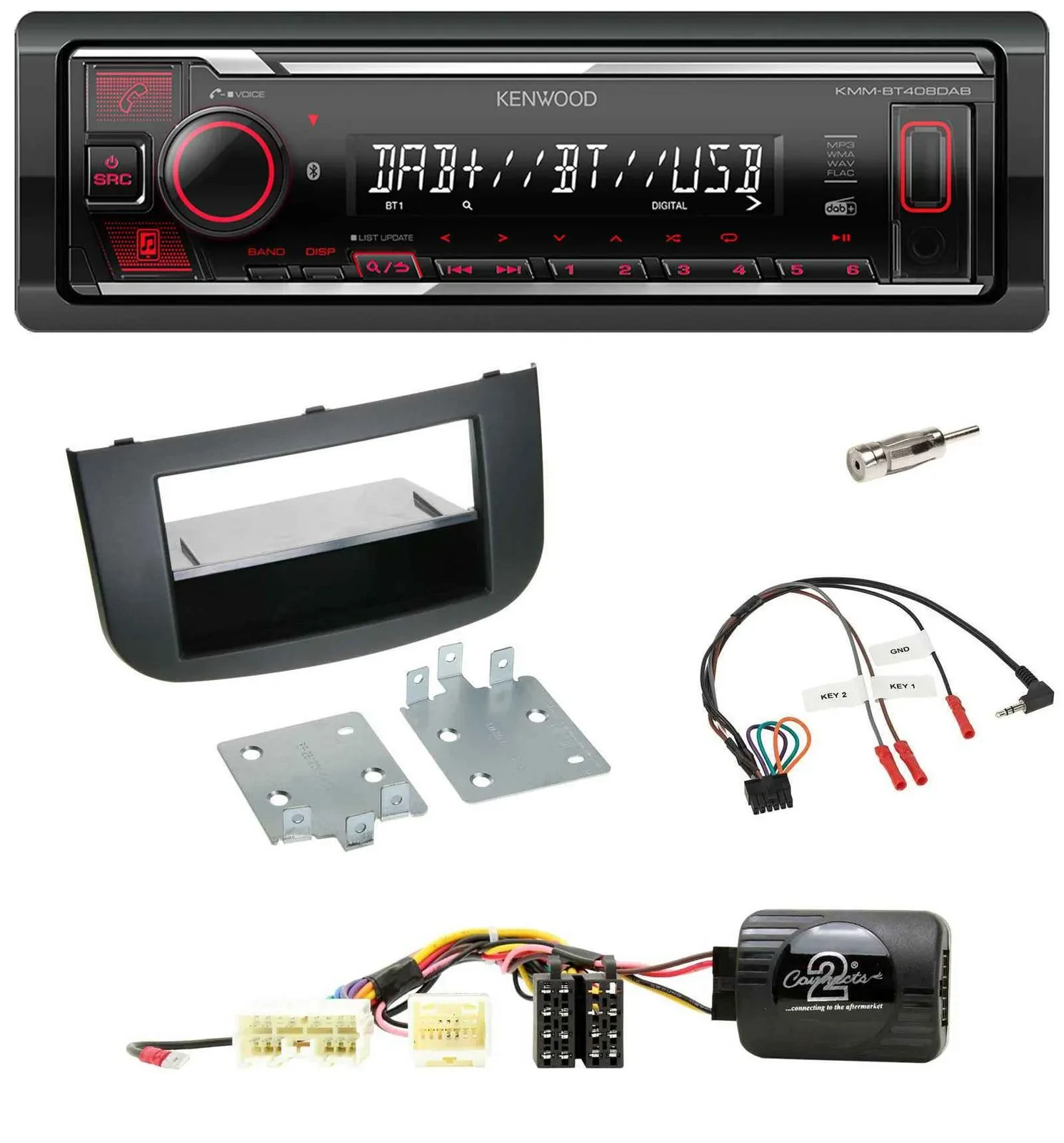 Kenwood Lenkrad Bluetooth USB DAB Autoradio für Mitsubishi Colt Z3B/Z3V/Z30/Z30G