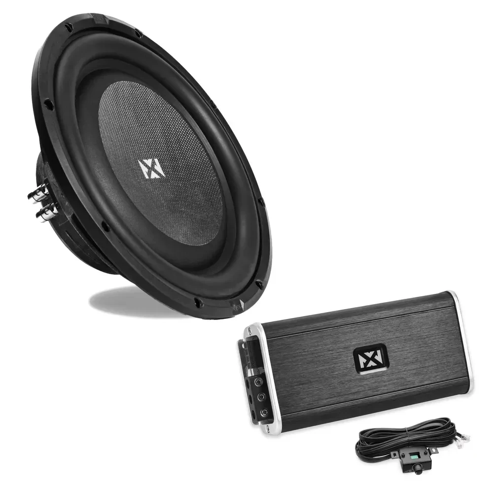 Сабвуфер автомобильный с усилителем NVX VADM1_SMW12D4 12" Shallow Mount, Class-D 500W RMS (набор)