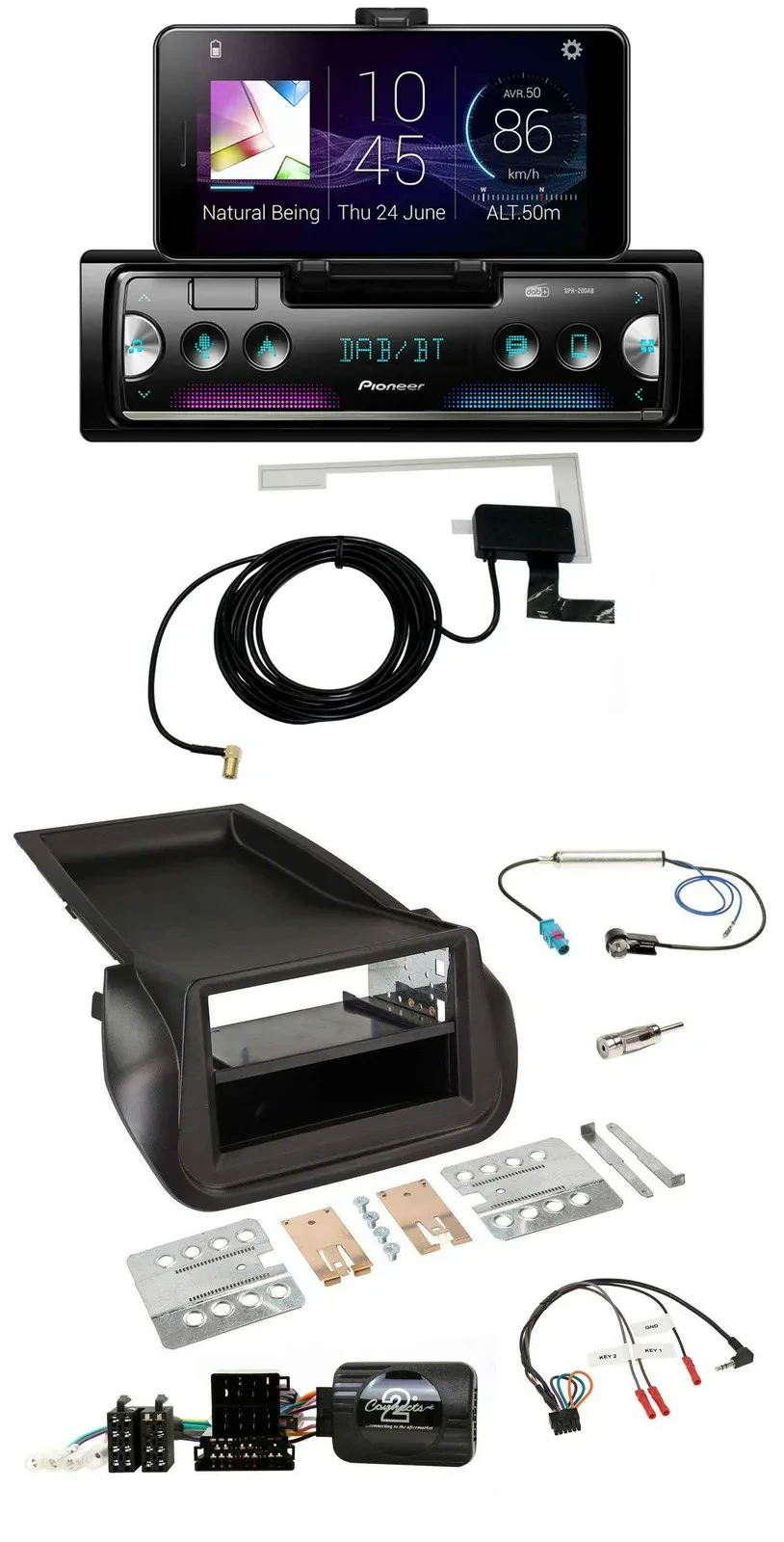 Автомагнитола Pioneer DAB, Bluetooth, USB, поддержка управления с руля, для Citroen Nemo / Peugeot Bipper