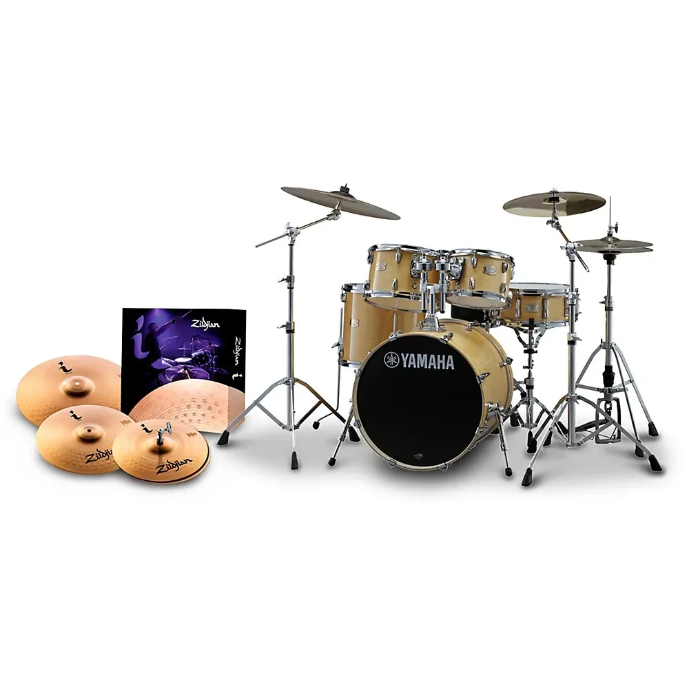 Yamaha Stage Custom Birch 5-Piece Shell Pack Natural w/Essentials Plus Cymbal Pk