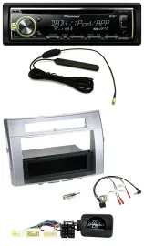 Автомагнитола для Toyota Corolla Verso 2004–2007 Pioneer MP3, USB, CD, DAB, поддержка управления на руле, серебристая