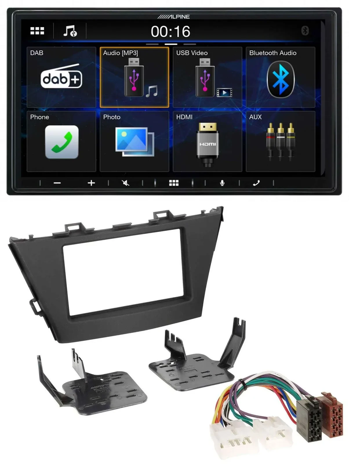 Alpine Bluetooth 2DIN MP3 DAB USB Autoradio für Toyota Prius+ (ab 2012)