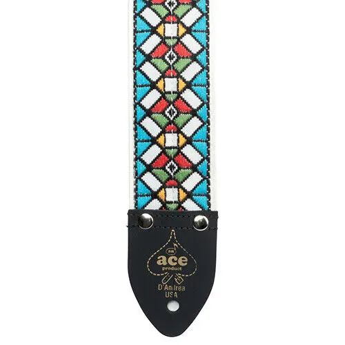 D'Andrea ACE 3 Vintage Reissue Stained Glass Adjustable 2" Wide Guitar Strap