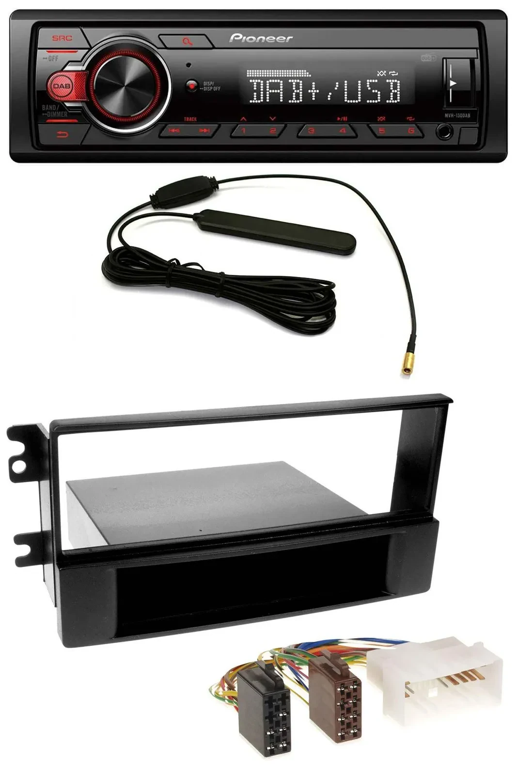 Pioneer MP3 DAB 1DIN AUX USB Autoradio für Kia Sportage (ab 2005)