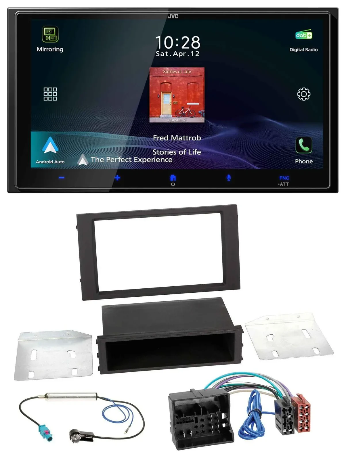 JVC USB Bluetooth 2DIN DAB MP3 Autoradio für Seat Leon (ab 2014)