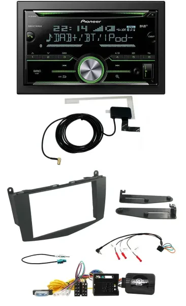Pioneer CD USB Lenkrad Bluetooth 2DIN DAB Autoradio für Mercedes C-Klasse 07-11