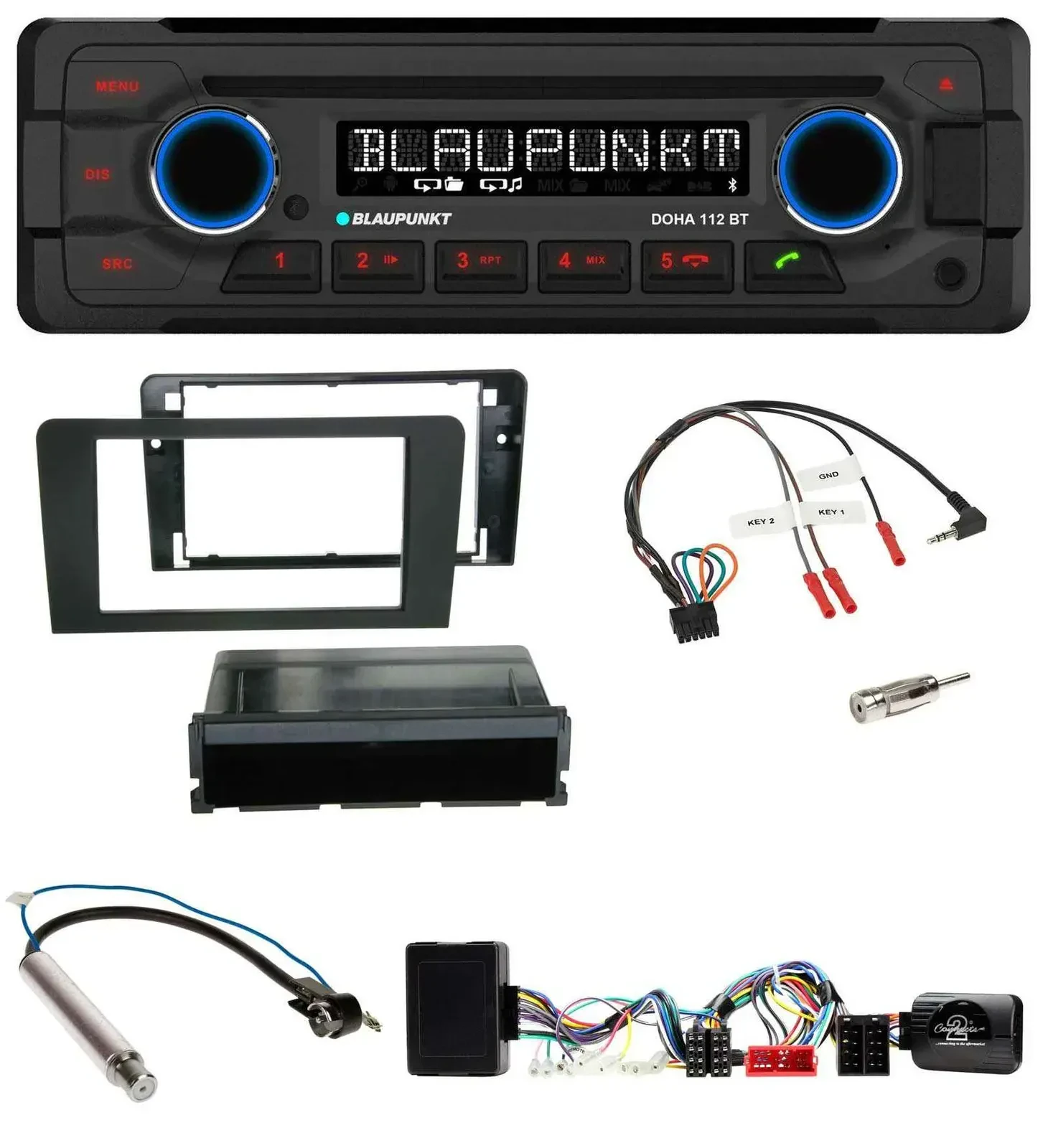 Blaupunkt Lenkrad MP3 CD Bluetooth USB Autoradio für Audi A3 Symphony Aktivsyste