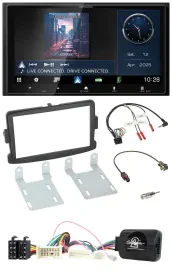 Kenwood Bluetooth 2DIN USB DAB Lenkrad Autoradio für Dacia ab 2012 schwarz