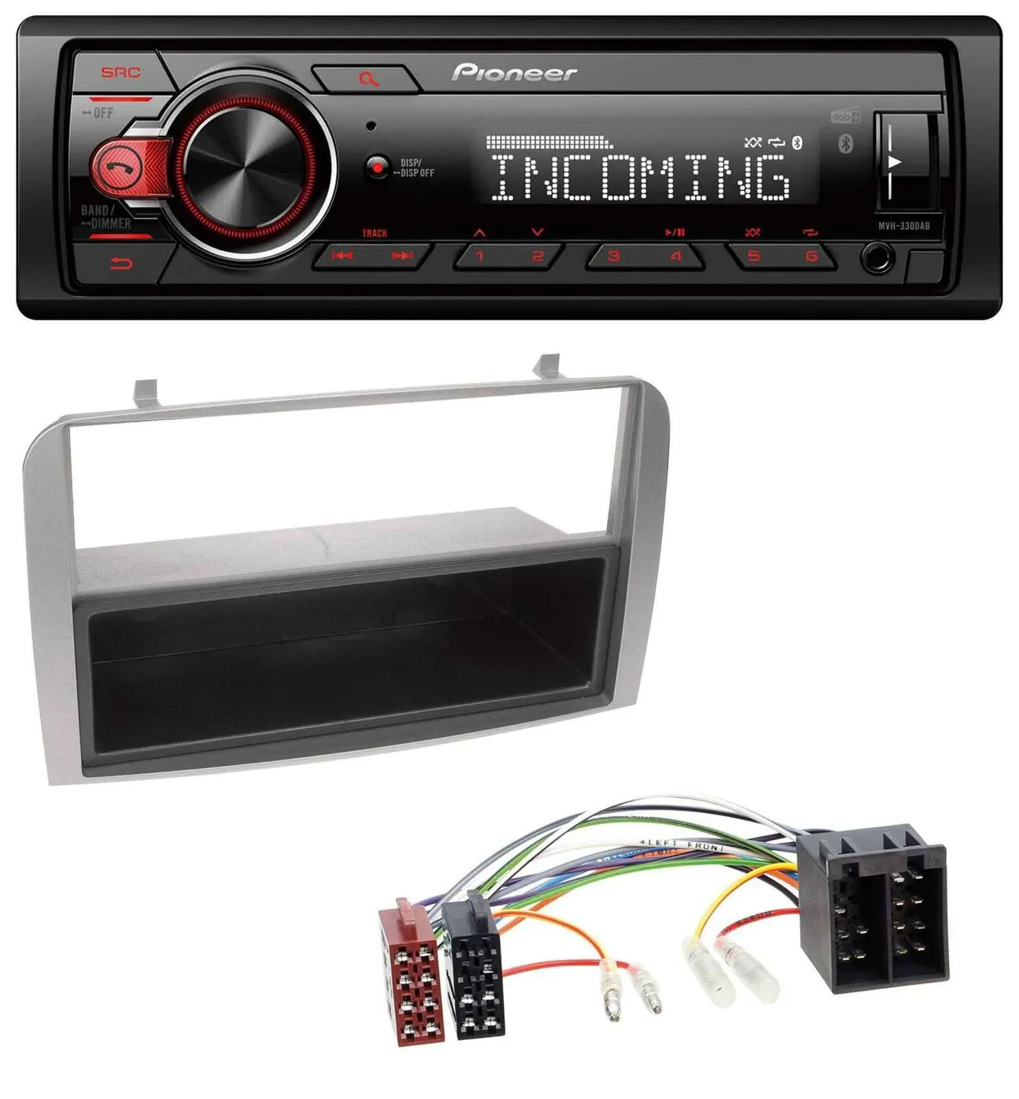 Pioneer Bluetooth USB DAB MP3 Autoradio für Alfa Romeo 147 GT silber Ablagefach