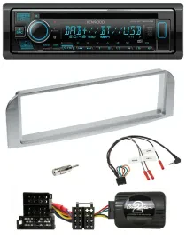 Kenwood Lenkrad Bluetooth DAB USB CD Autoradio für Alfa 147 GT silbergrau