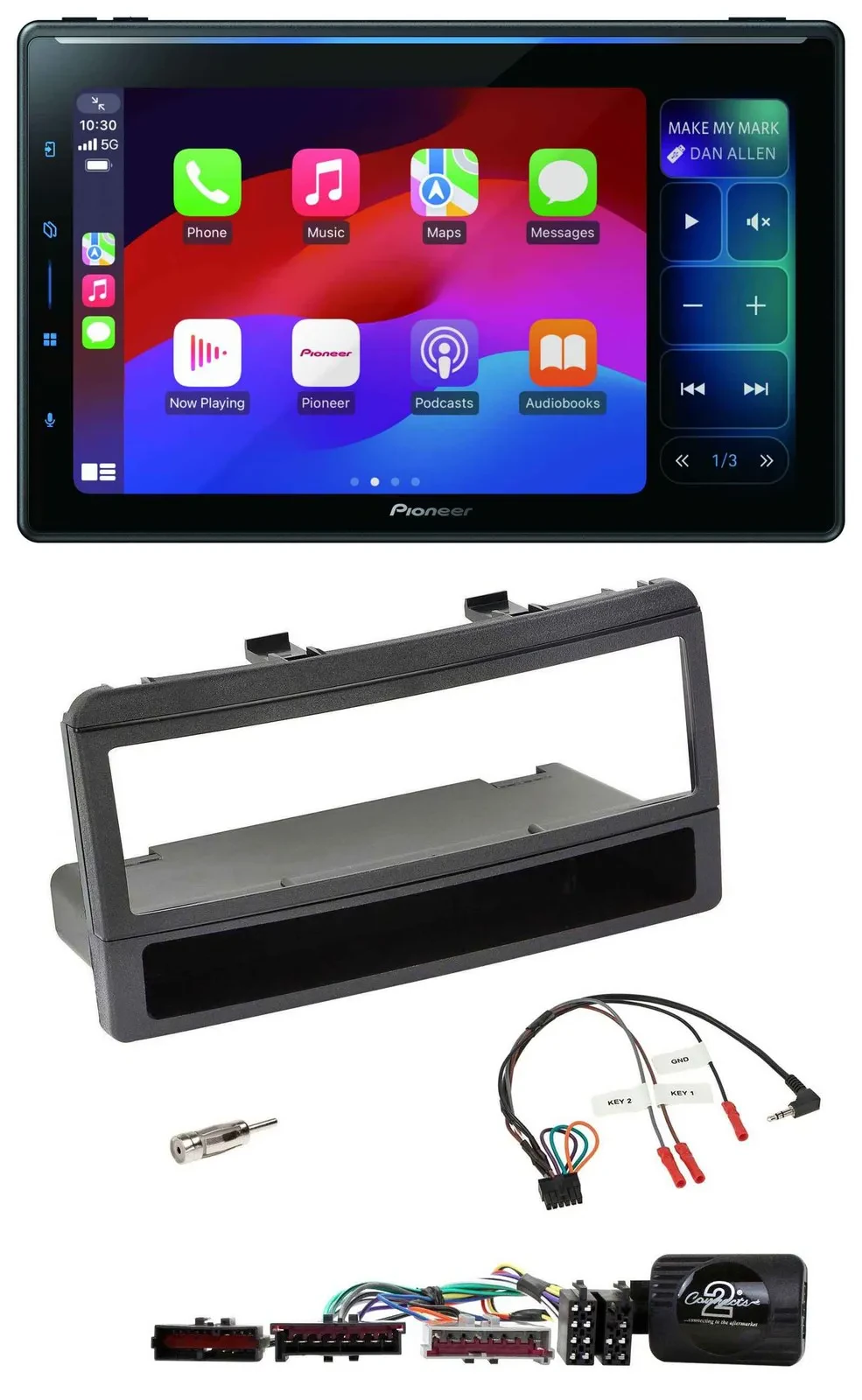 Pioneer Bluetooth DAB Lenkrad USB Autoradio für Ford Mondeo 00-02 schwarz Ablage