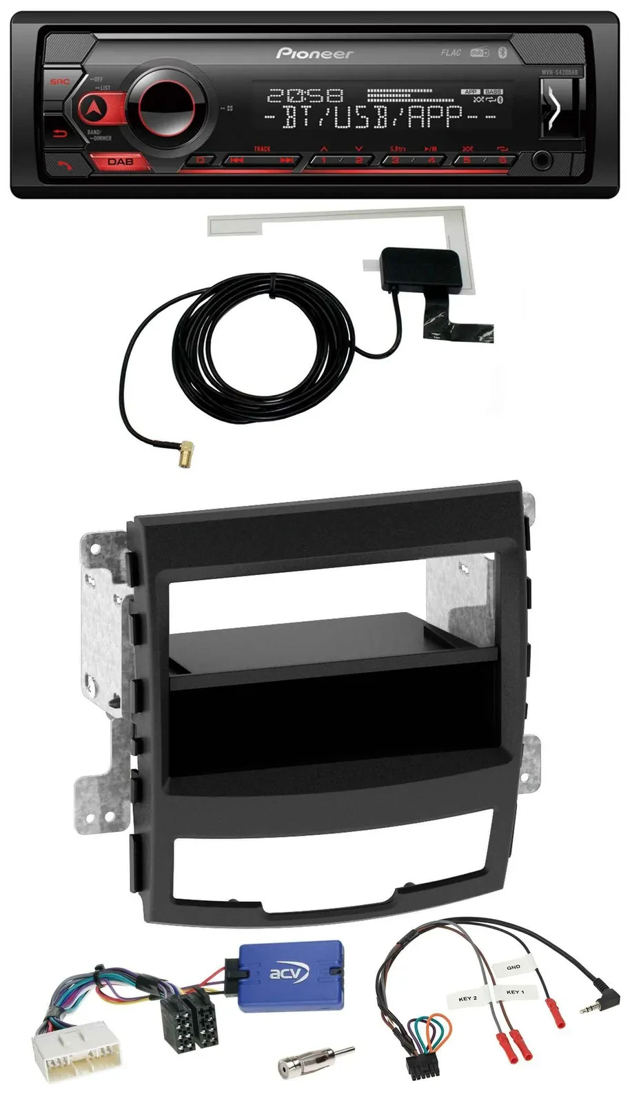 Pioneer DAB USB Lenkrad Bluetooth Autoradio für SsangYong Korando CK 10-13 Telef