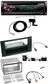 Автомагнитола для Ford Kuga 2008–2012 Pioneer DAB CD USB Bluetooth, черная, с управлением на руле