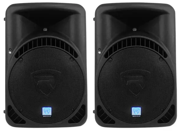 (2) Rockville RPG15BT 15" 1000w Powered DJ PA Speakers BlueTooth, Wireless Link