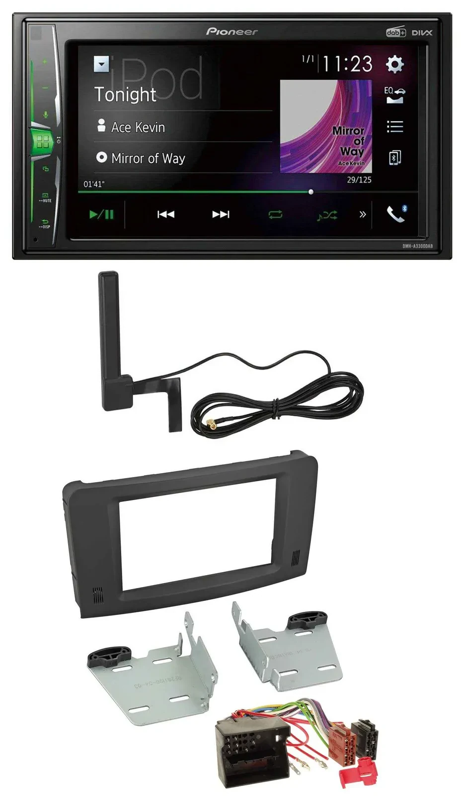 Pioneer MP3 DAB AUX 2DIN Bluetooth Autoradio für Mercedes M-Klasse W164 05-11