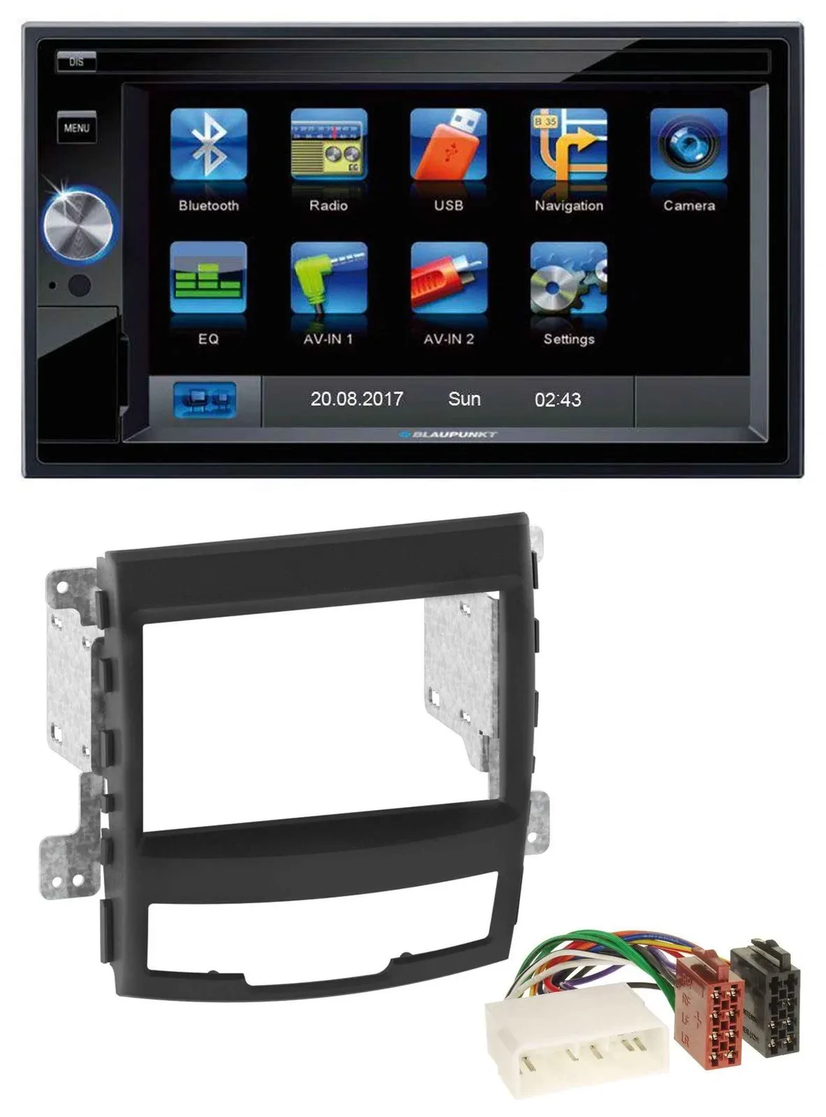 Автомагнитола для SsangYong Korando (2010–2013) Blaupunkt 2DIN, Bluetooth, USB, AUX, SD, MP3