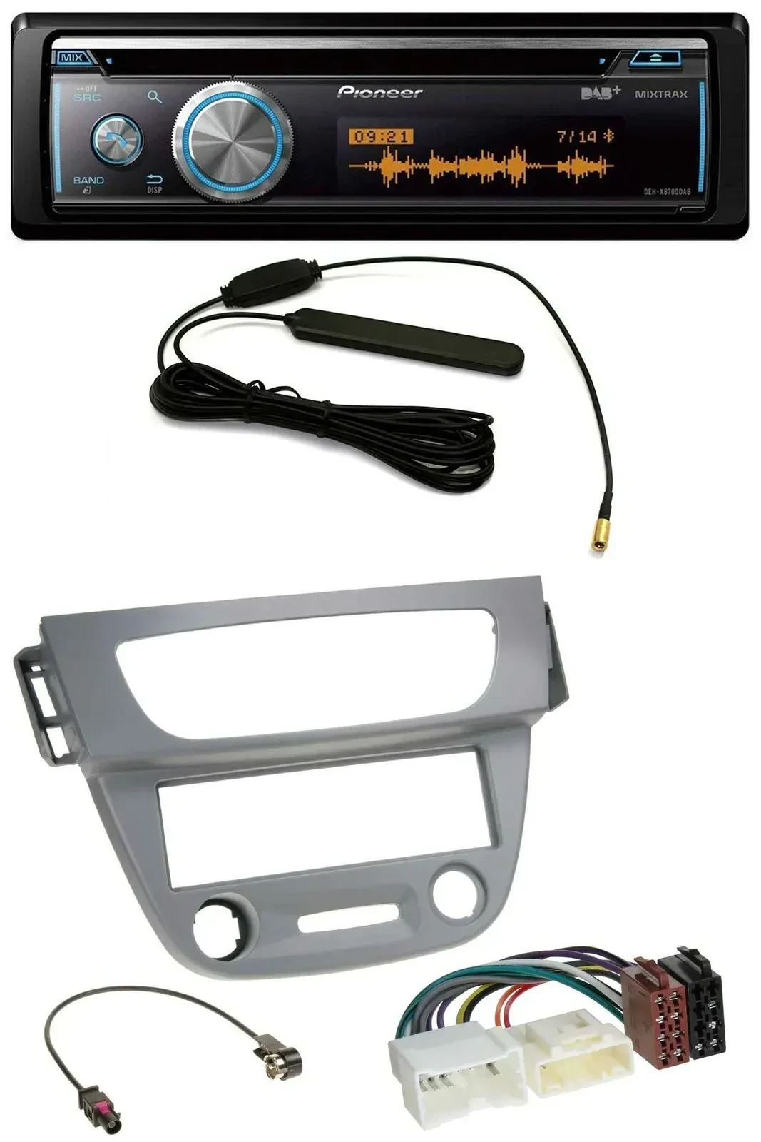 Автомагнитола для Renault Megane 3 (2012–2014) Pioneer CD, USB, Bluetooth, DAB, MP3, серый