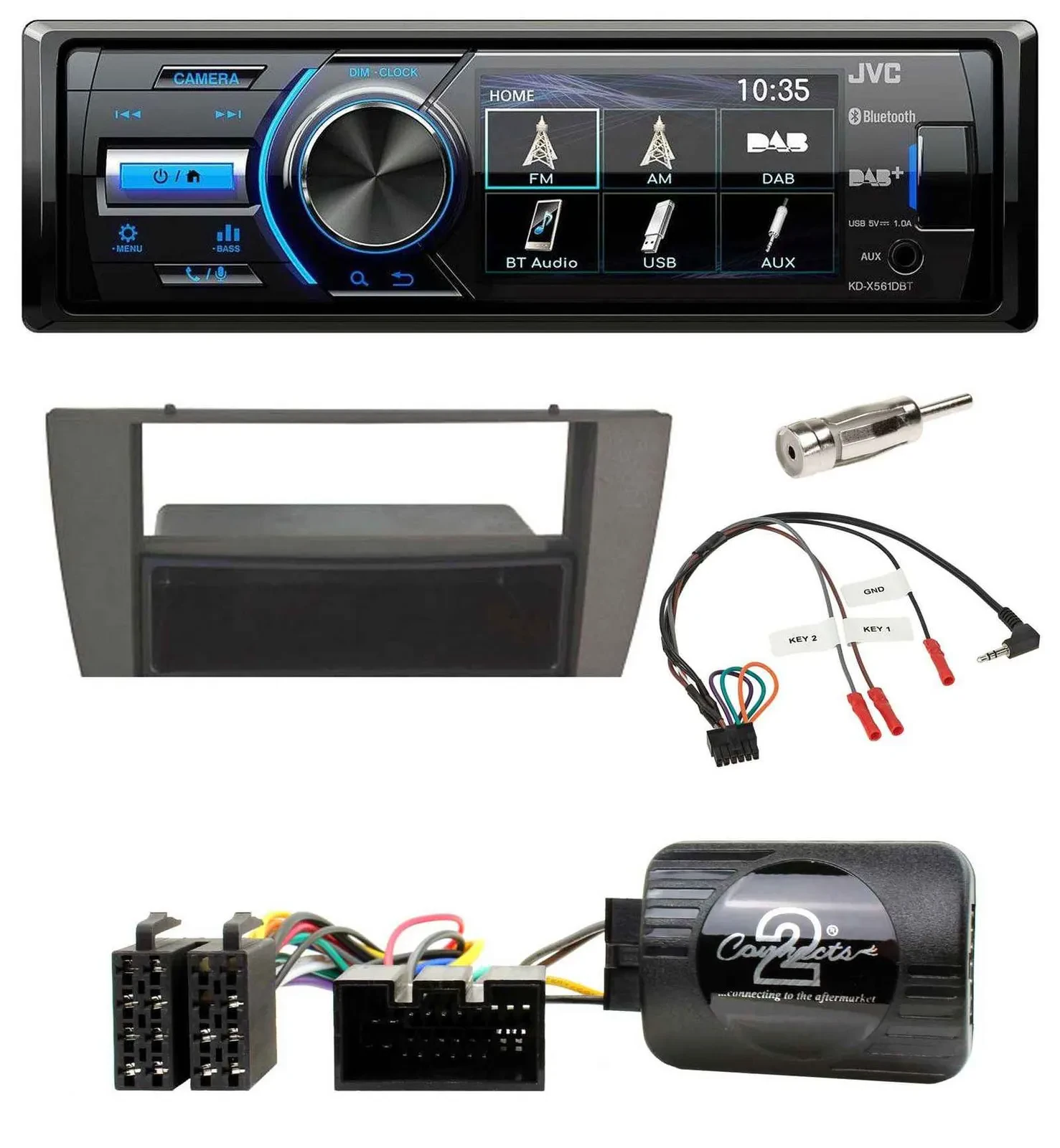 JVC Bluetooth Lenkrad USB DAB Autoradio für Jaguar X-Type S-Type 2003-2008