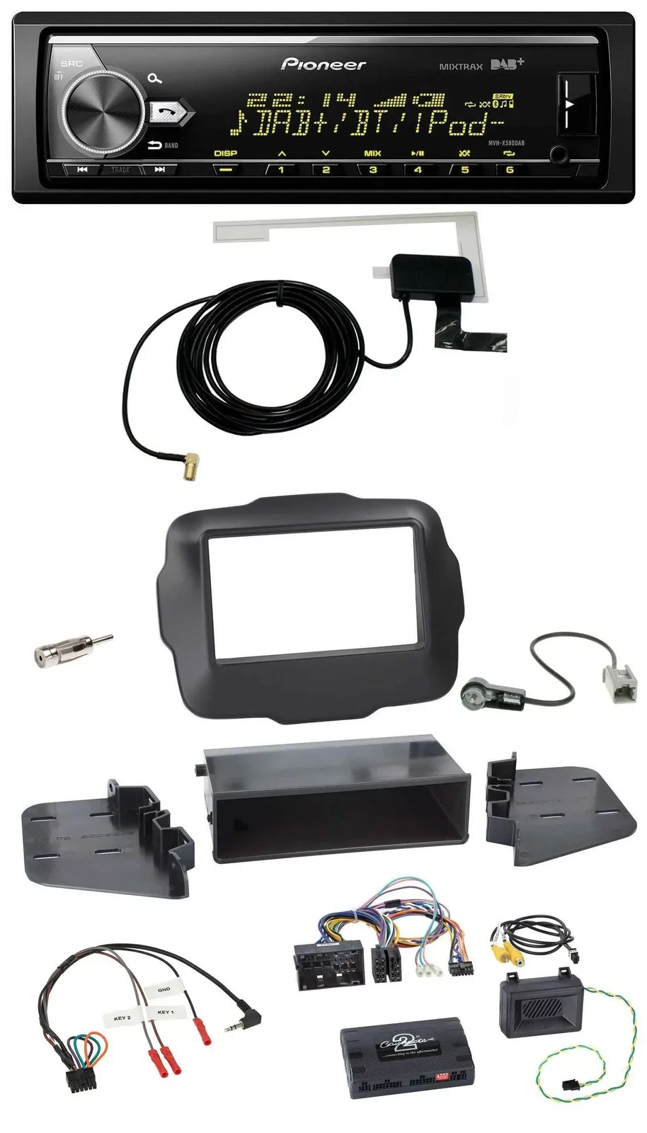 Автомагнитола для Jeep Renegade (с 2015) Pioneer Bluetooth, DAB, USB