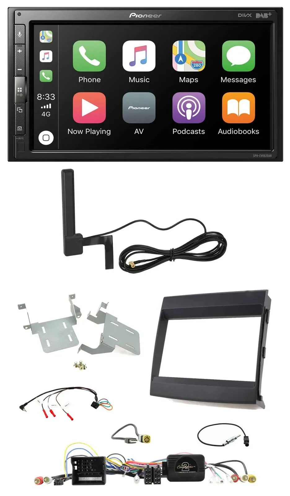 Pioneer USB 2DIN Bluetooth DAB Lenkrad Autoradio für Porsche Cayenne 2011-2016