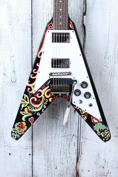 Epiphone Jimi Hendrix Love Drops Flying V Electric Guitar with Hardshell Case