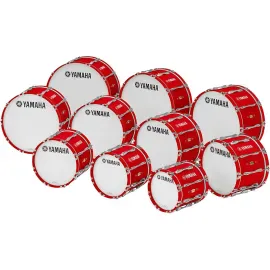 Yamaha 24" x 14" 8300 Series FieldCorps Marching Bass Drum Red Forest