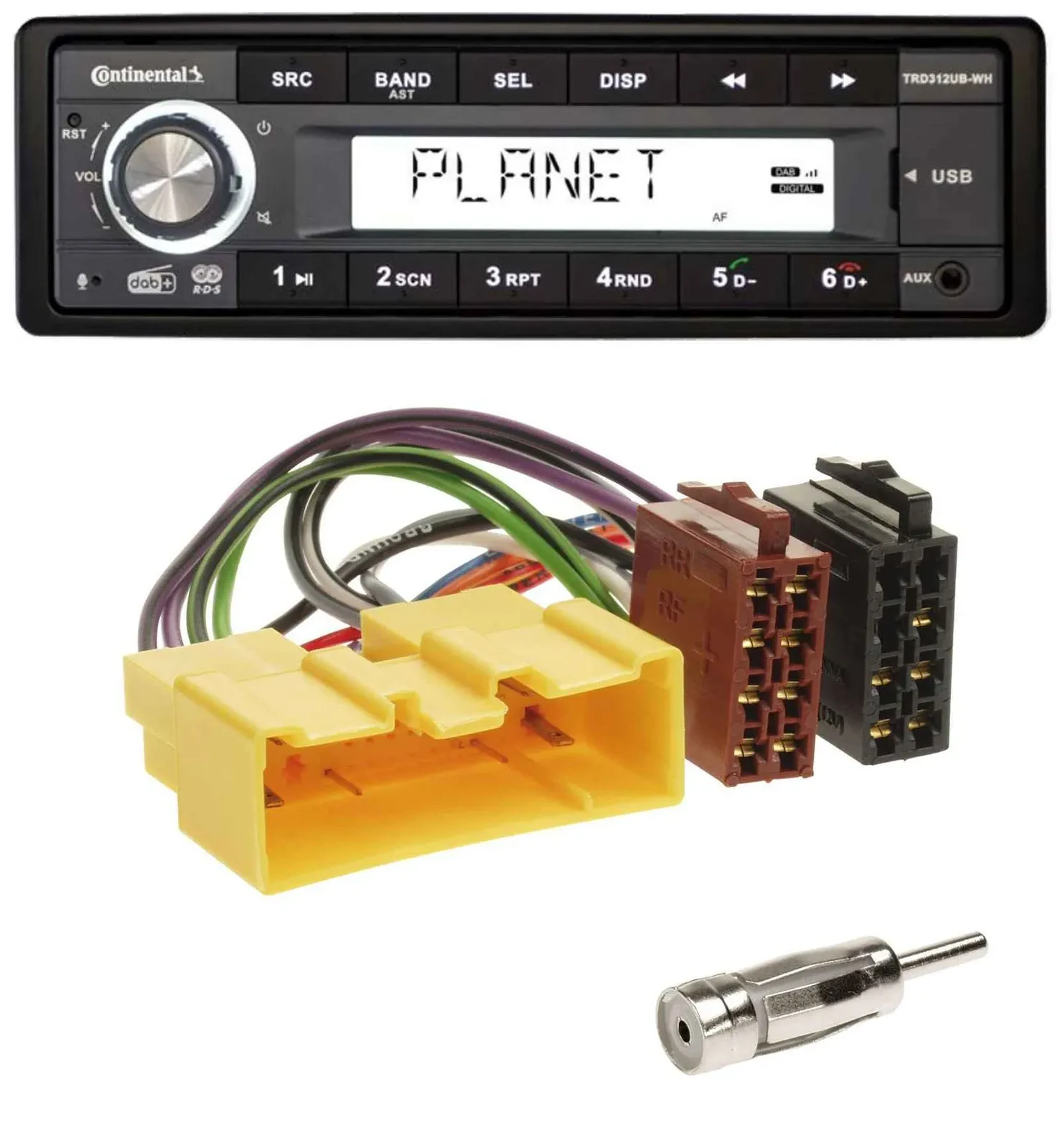 Continental USB 1DIN AUX DAB MP3 Autoradio für Mazda MX-5 (2000-2005)