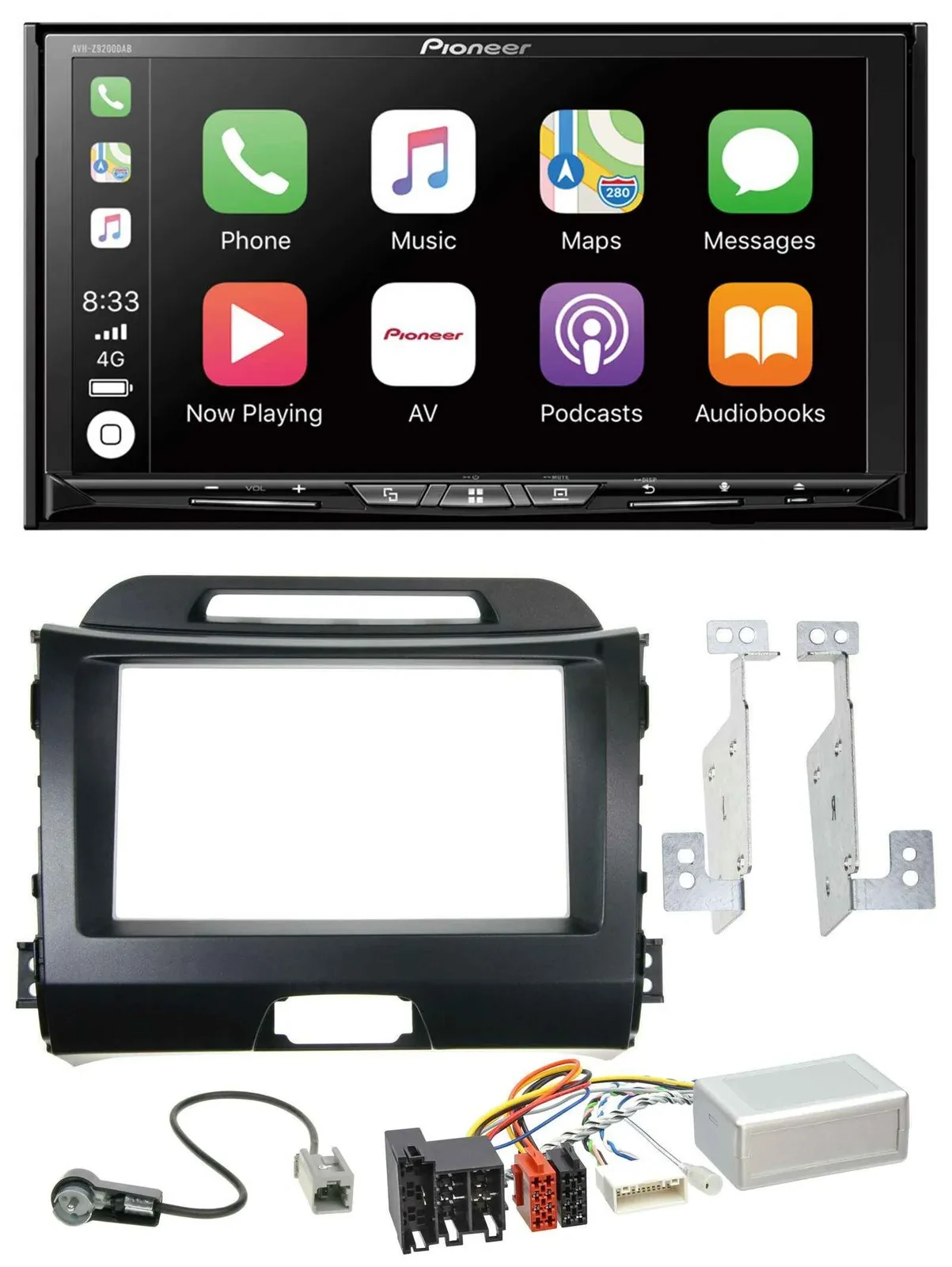 Pioneer 2DIN Lenkrad USB DAB DVD Bluetooth Autoradio für Kia Sportage 3 10-15 Na