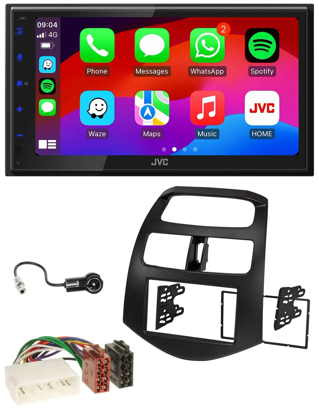 JVC Bluetooth USB MP3 2DIN DAB Autoradio für Chevrolet Spark KLM 2012-2013