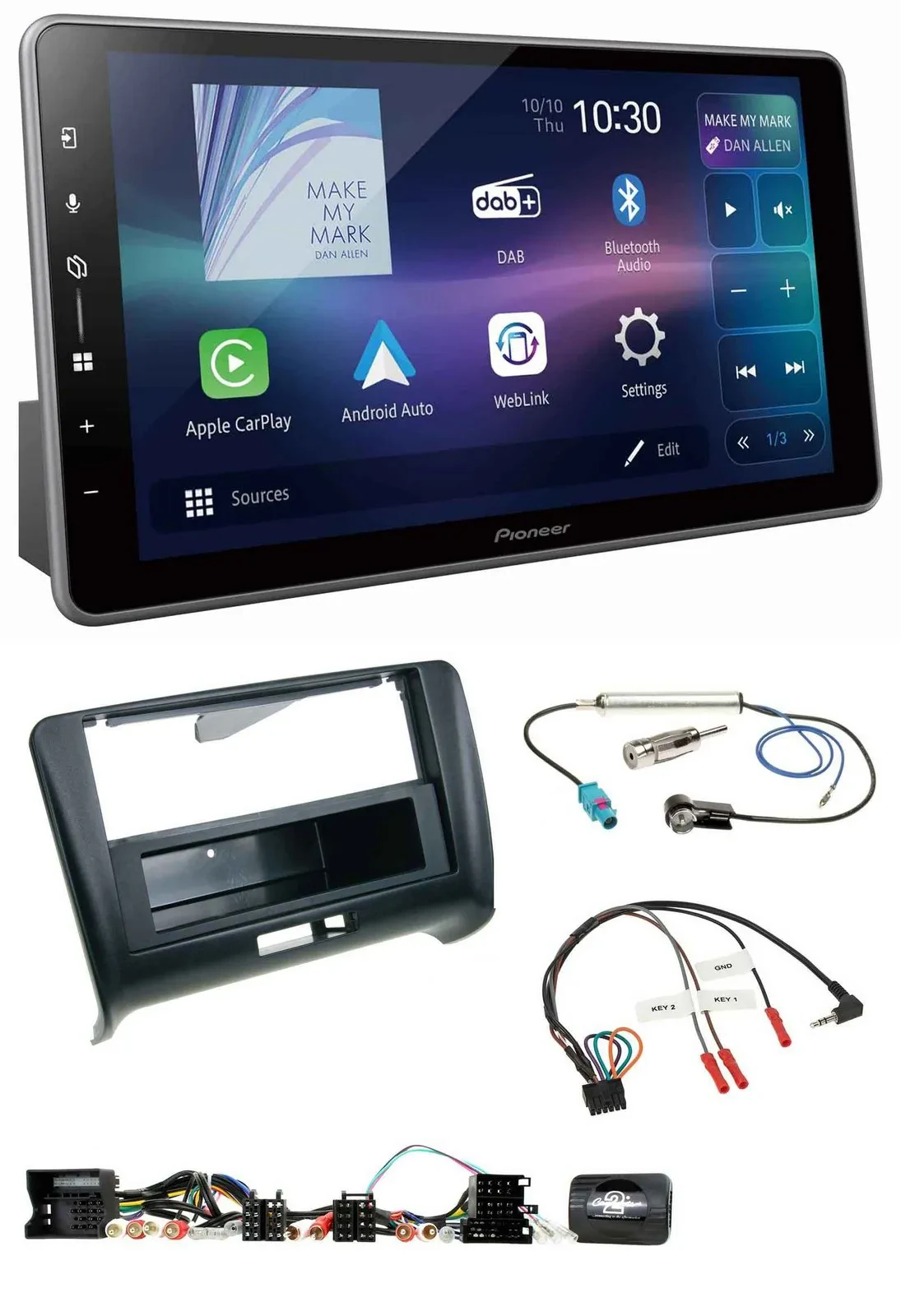 Pioneer Bluetooth USB DAB Lenkrad Autoradio für Audi TT (2006-2014)