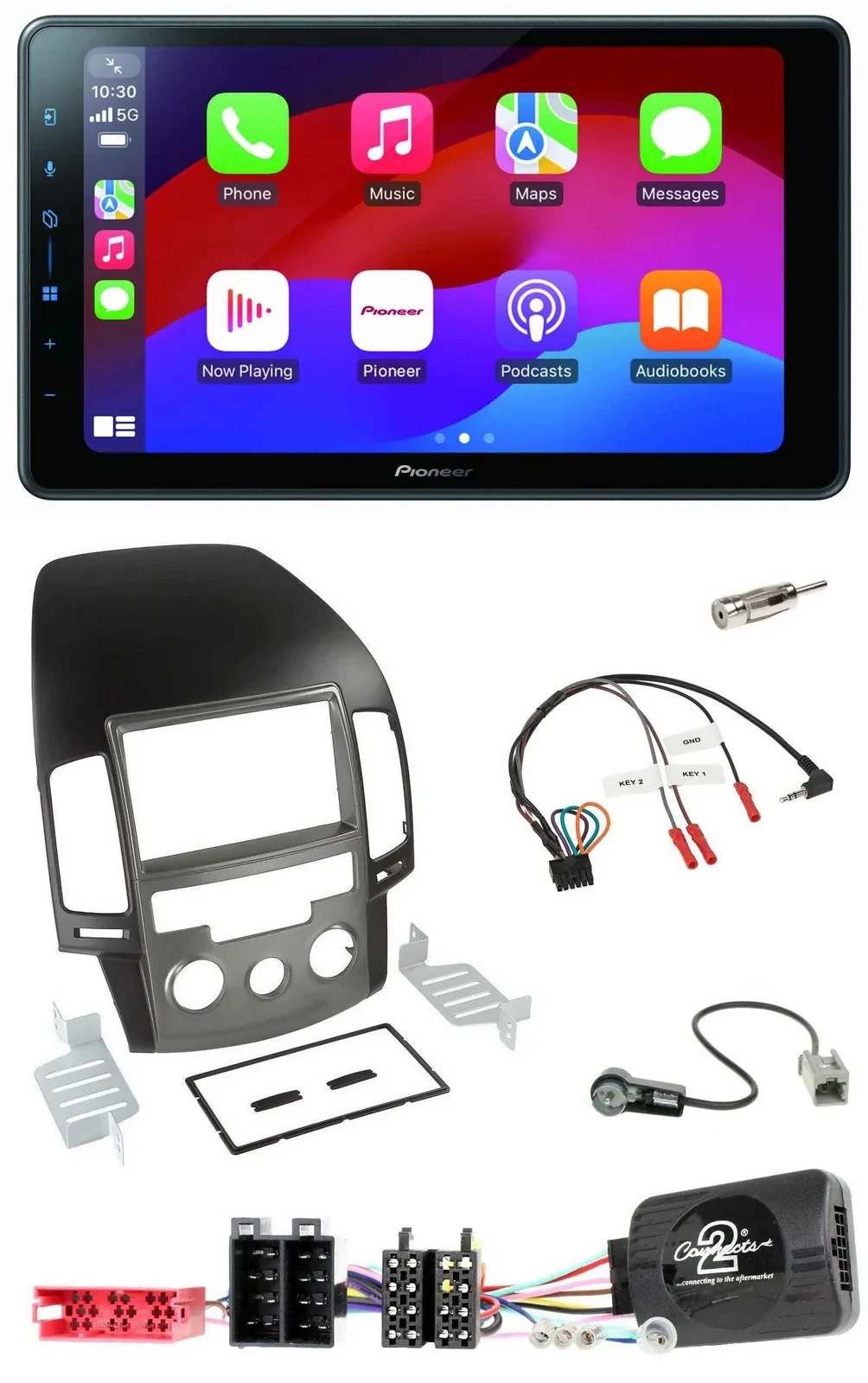 Pioneer Bluetooth 2DIN USB Lenkrad DAB Autoradio für Hyundai i30 ab 2009