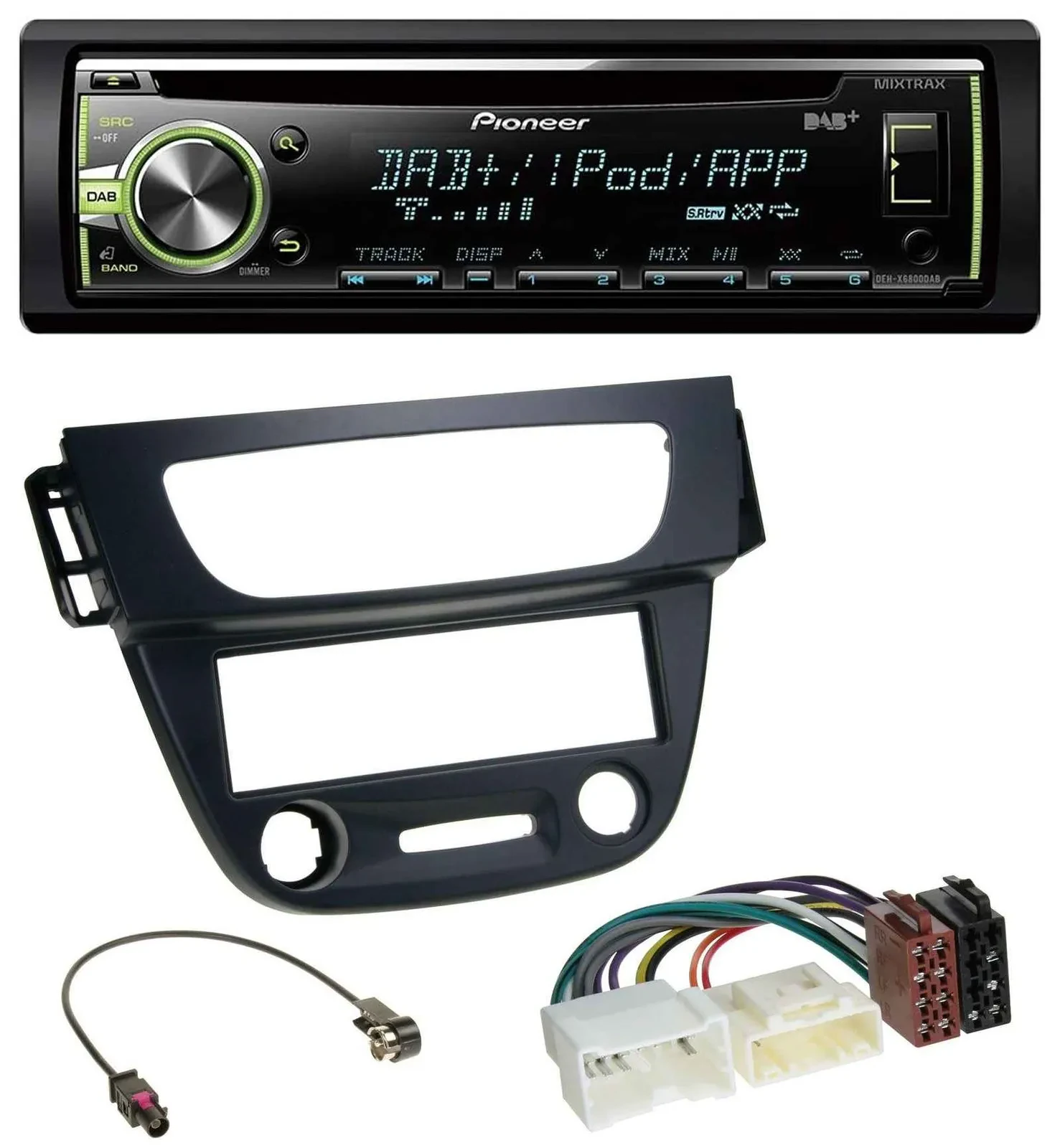 Pioneer DAB USB MP3 AUX CD Autoradio für Renault Megane 3 09-14 schwarz