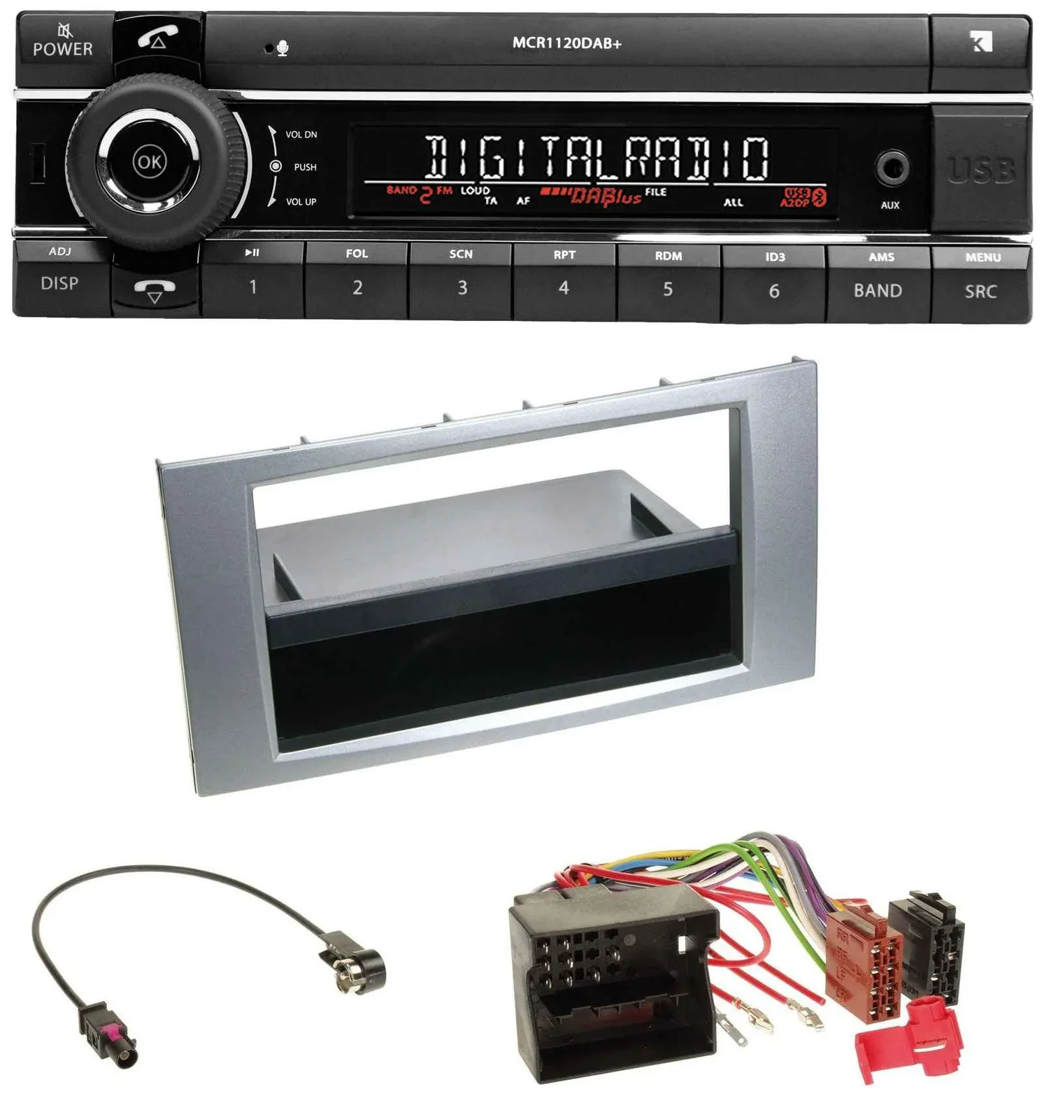 Kienzle Bluetooth MP3 USB DAB Autoradio für Ford Kuga Fusion Transit 05-12 silbe