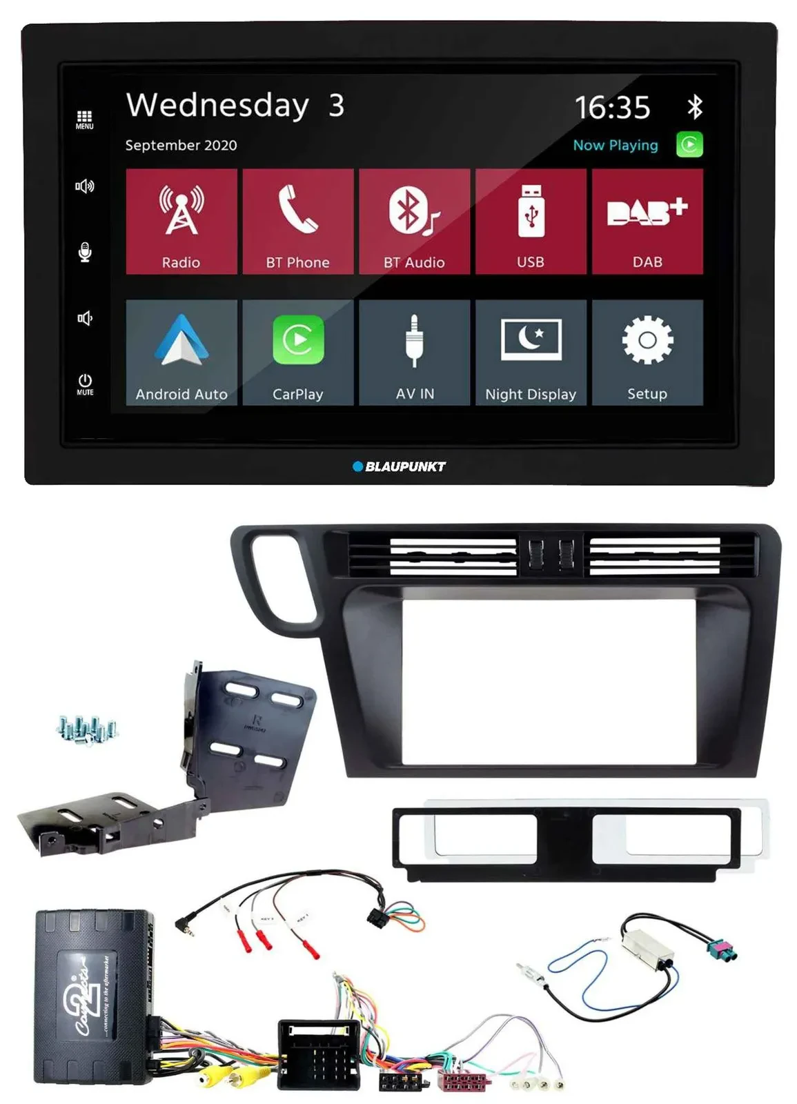 Blaupunkt DAB Bluetooth USB Lenkrad 2DIN Autoradio für Audi Q5 8R 08-17 Infoadap