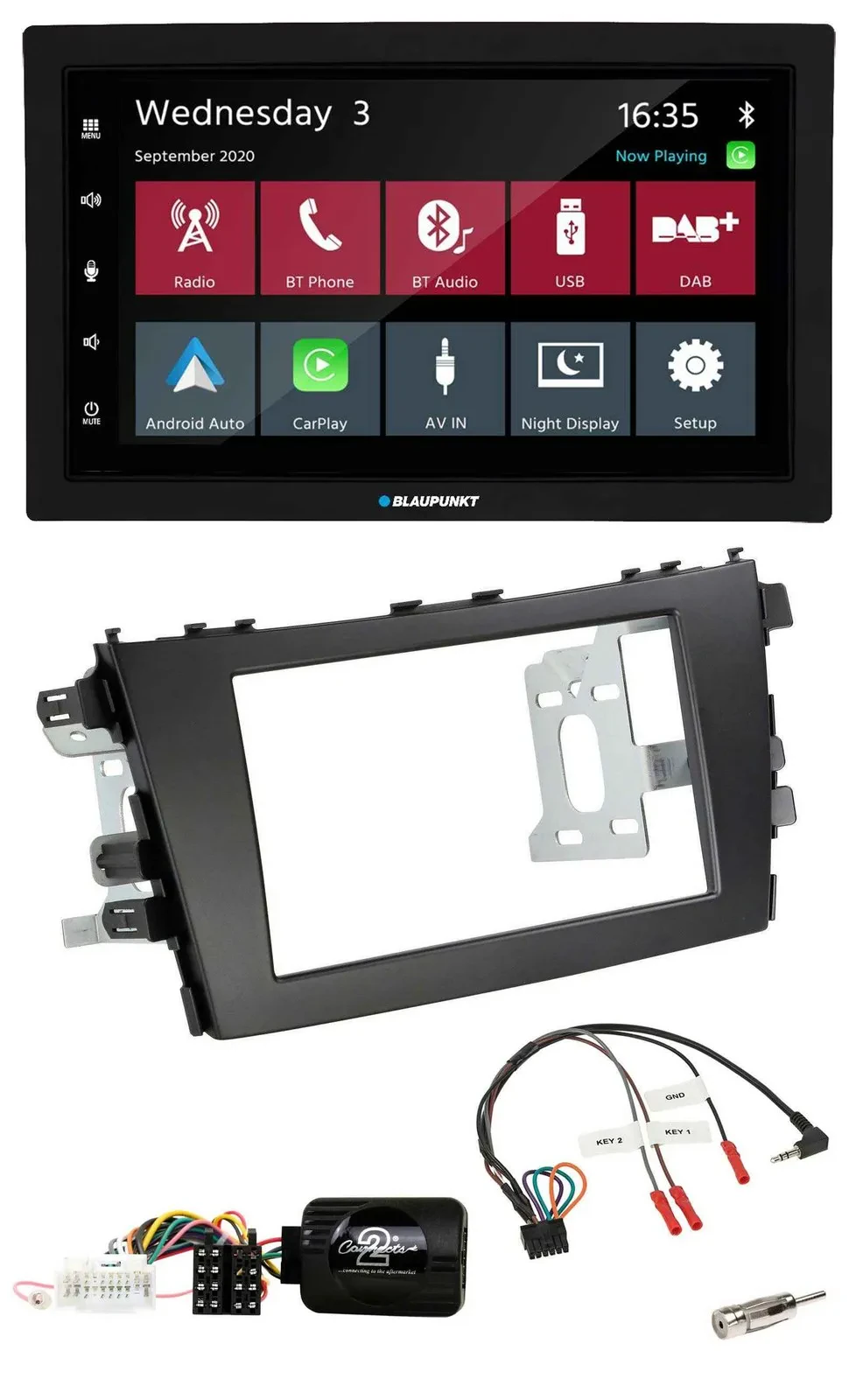 Blaupunkt DAB Bluetooth USB Lenkrad 2DIN Autoradio für Suzuki Celerio LF ab 2014