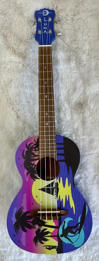 Luna Guitars Luna Kauwela Summer Tenor size Ukulele with Custom Graphics - B-stock