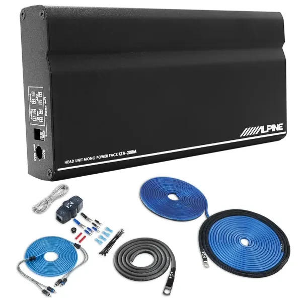 Alpine KTA-200M | 200 Watts Class D Monoblock Amplifier with Amp Kit