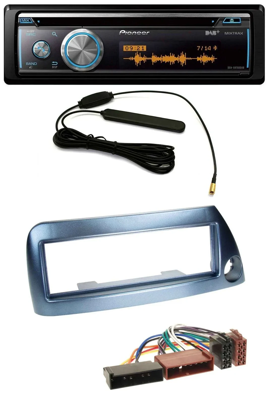 Автомагнитола для Ford Ka (до 2008) Pioneer CD, USB, Bluetooth, DAB, MP3, синий металлик