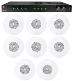 Потолочная акустика JBL CSS8004 White с усилителем (8 штук)
