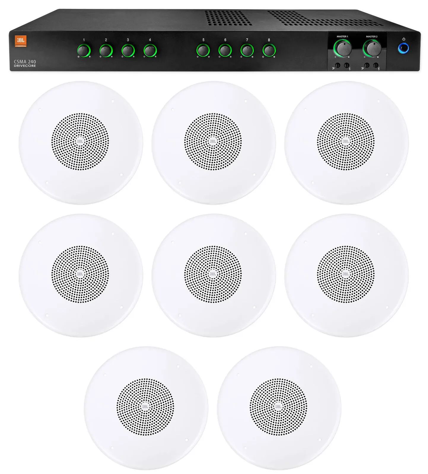 Потолочная акустика JBL CSS8004 White с усилителем (8 штук)