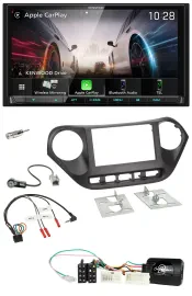 Kenwood Lenkrad 2DIN USB DAB Bluetooth Autoradio für Hyundai i10 ab 2014