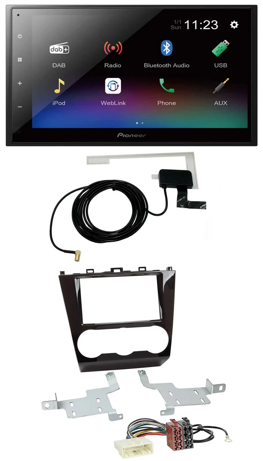 Автомагнитола для Subaru Forester Pioneer 2DIN, DAB, Bluetooth, USB, MP3