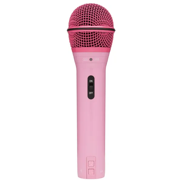 Samson Q2U USB and XLR Handheld Dynamic Pink Microphone with Cardioid Pattern