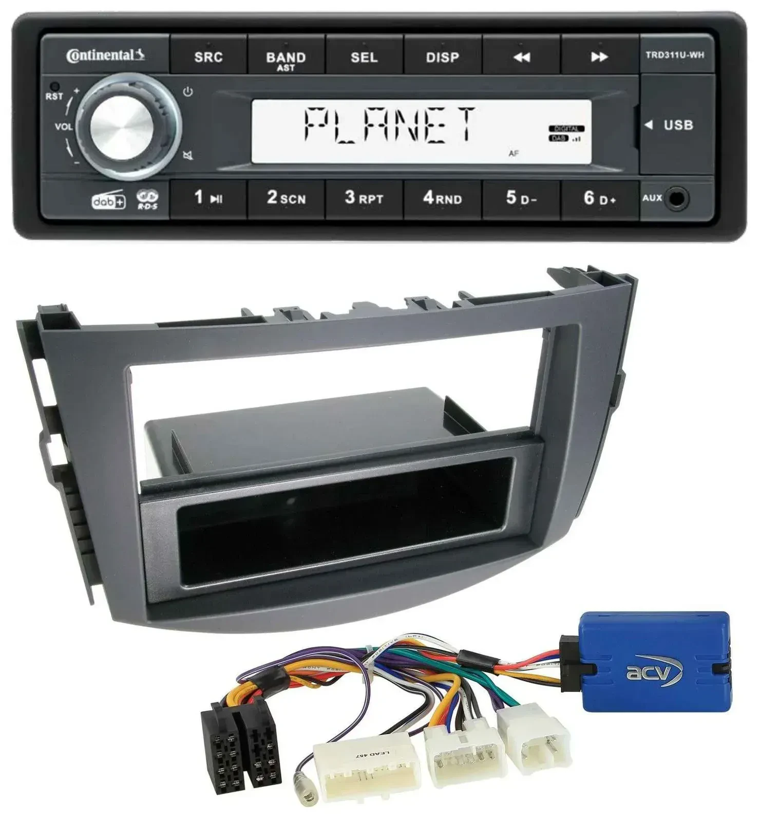 Continental MP3 AUX USB DAB 1DIN Autoradio für Toyota RAV-4 (11-13) - 28 Pin