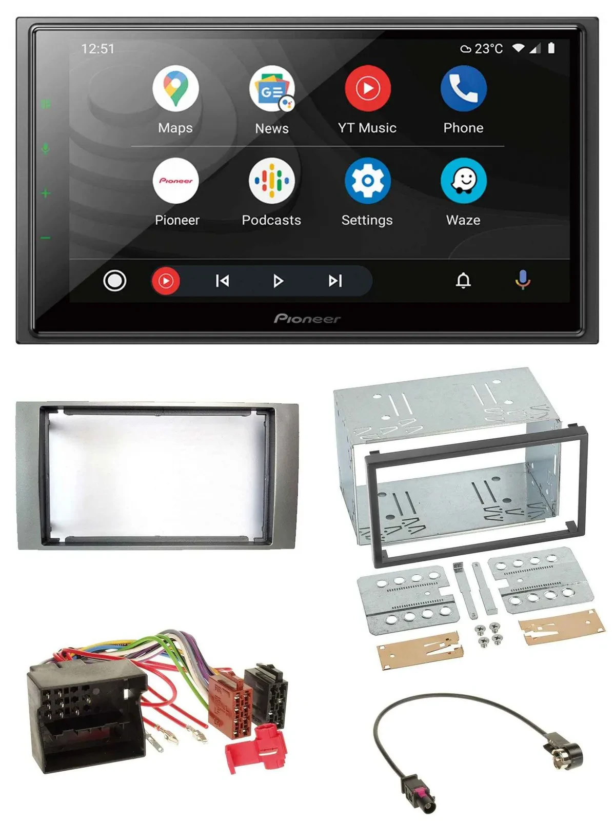 Автомагнитола Pioneer 2DIN, DAB, Bluetooth, USB для Ford Galaxy/Focus/C-Max/S-Max